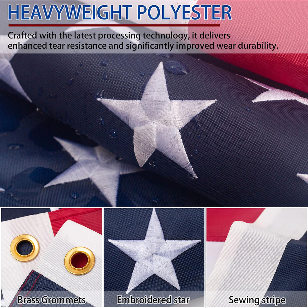 LYNSHION American Flag displayed on a flagpole