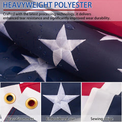 LYNSHION American Flag displayed on a flagpole
