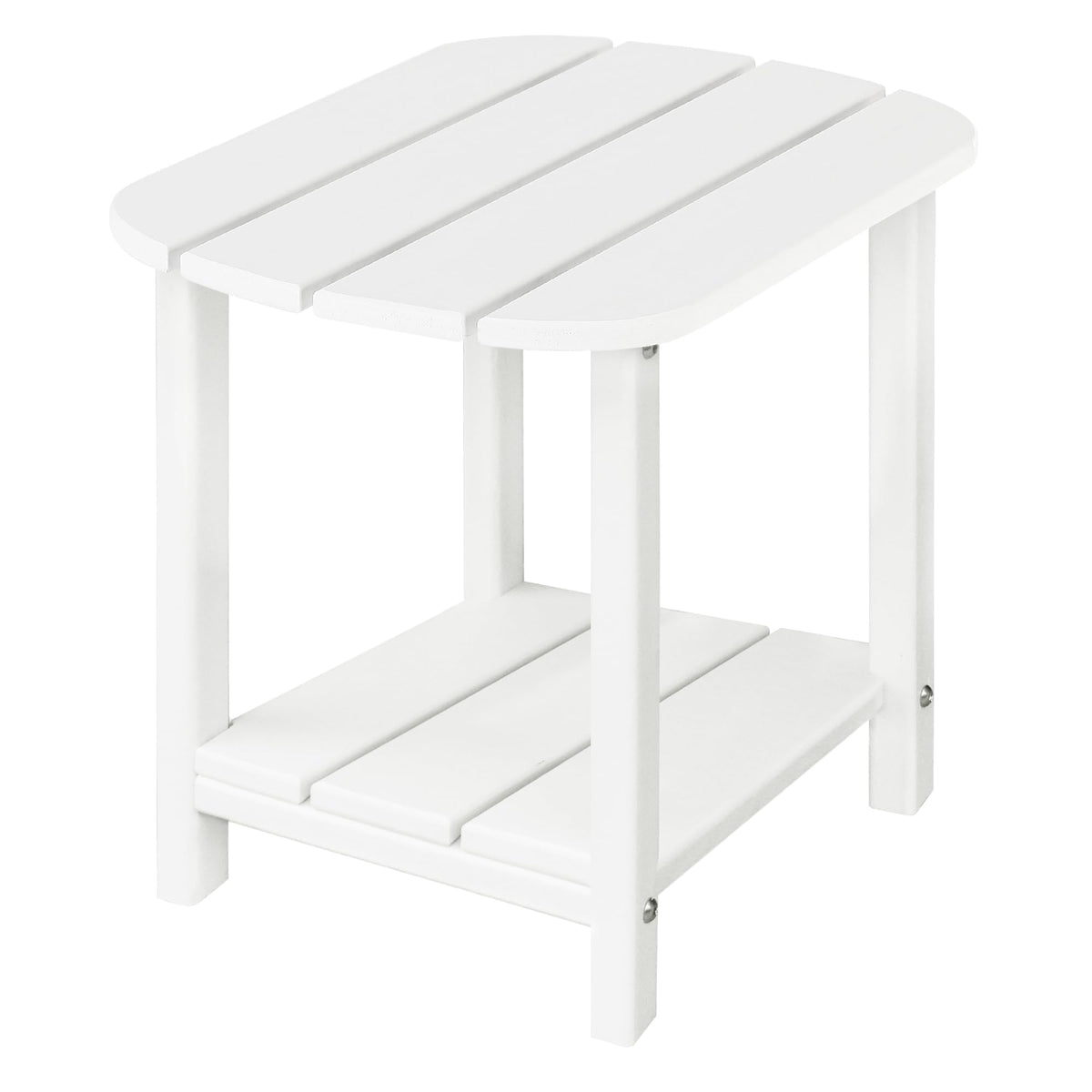 LZRS Double Adirondack Side Table in white, front view