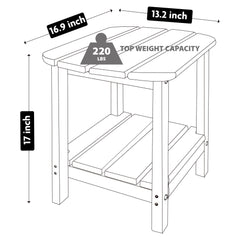 LZRS Double Adirondack Side Table in white, side view