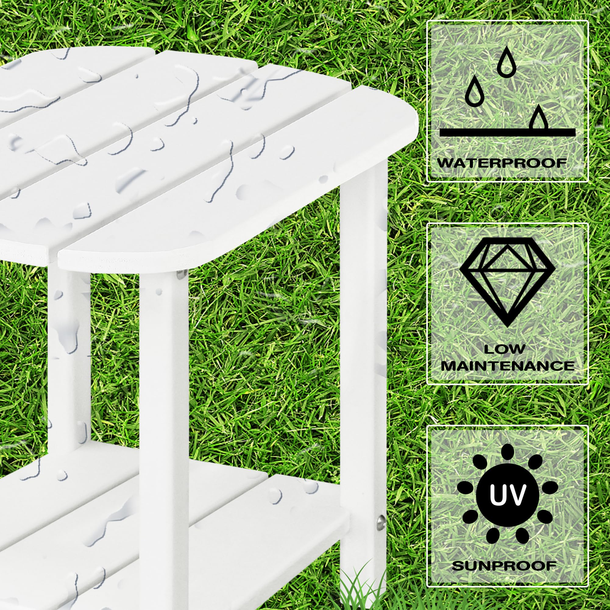 LZRS Double Adirondack Side Table showing double-layer storage
