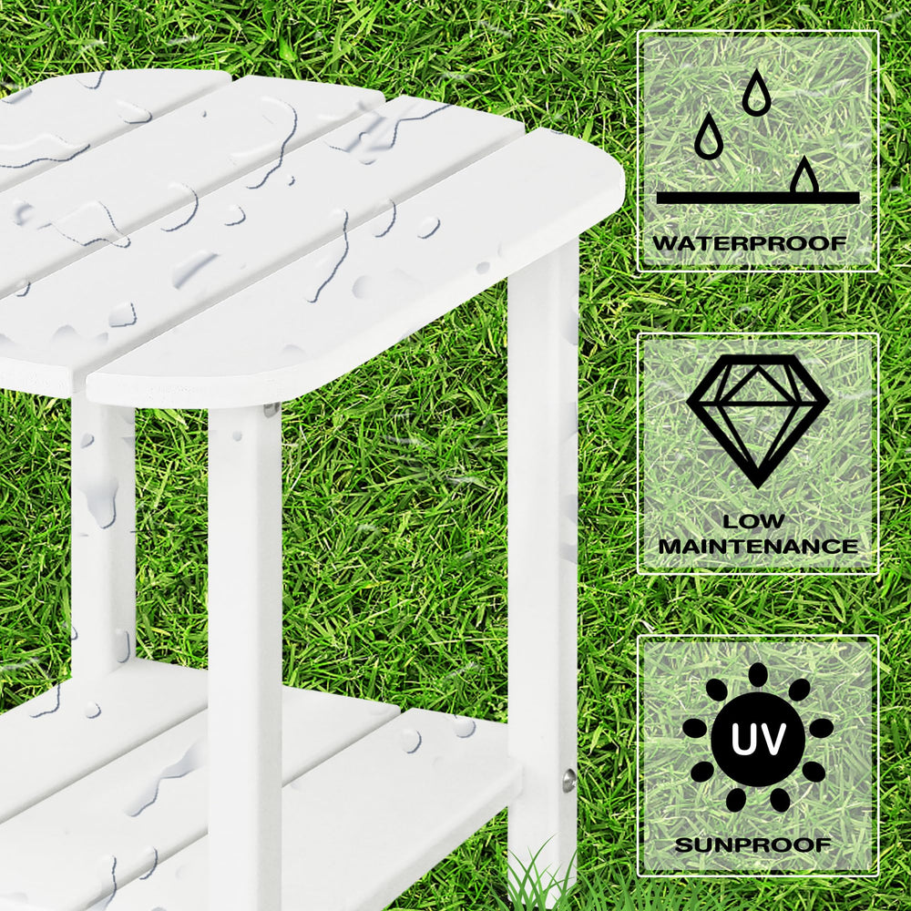 LZRS Double Adirondack Side Table showing double-layer storage