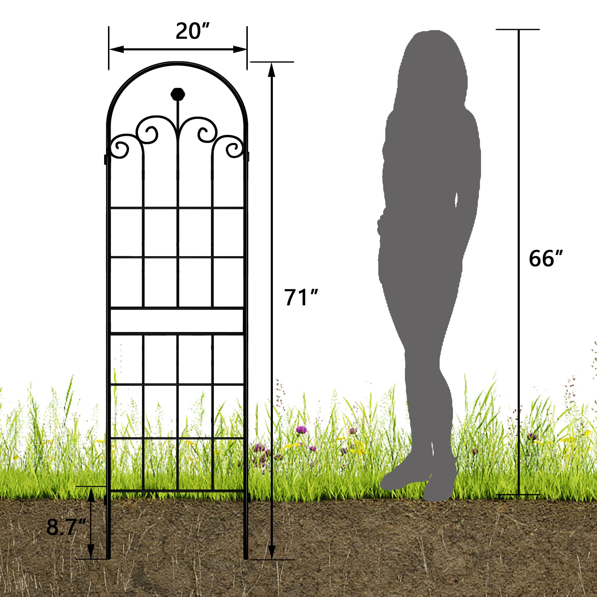 LZRS garden trellis adjustable hook system close-up