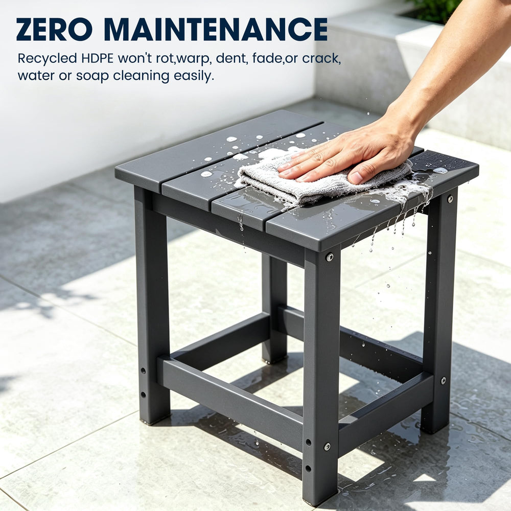 LZRS grey side table in outdoor garden setting