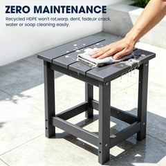 LZRS grey side table in outdoor garden setting