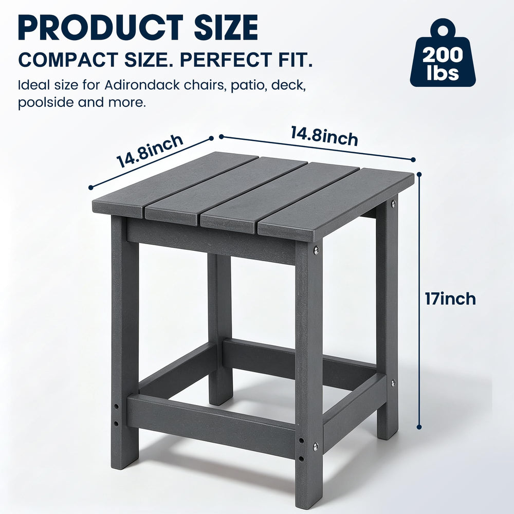 LZRS outdoor side table grey with textured finish