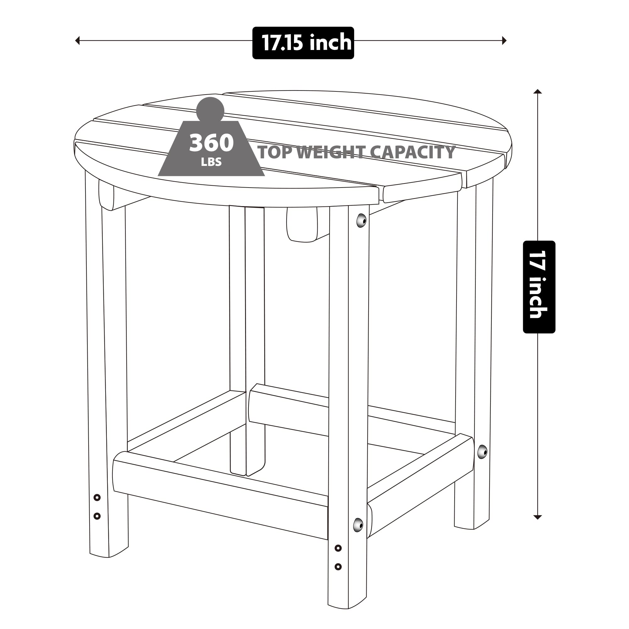 LZRS side table showing the textured grain finish