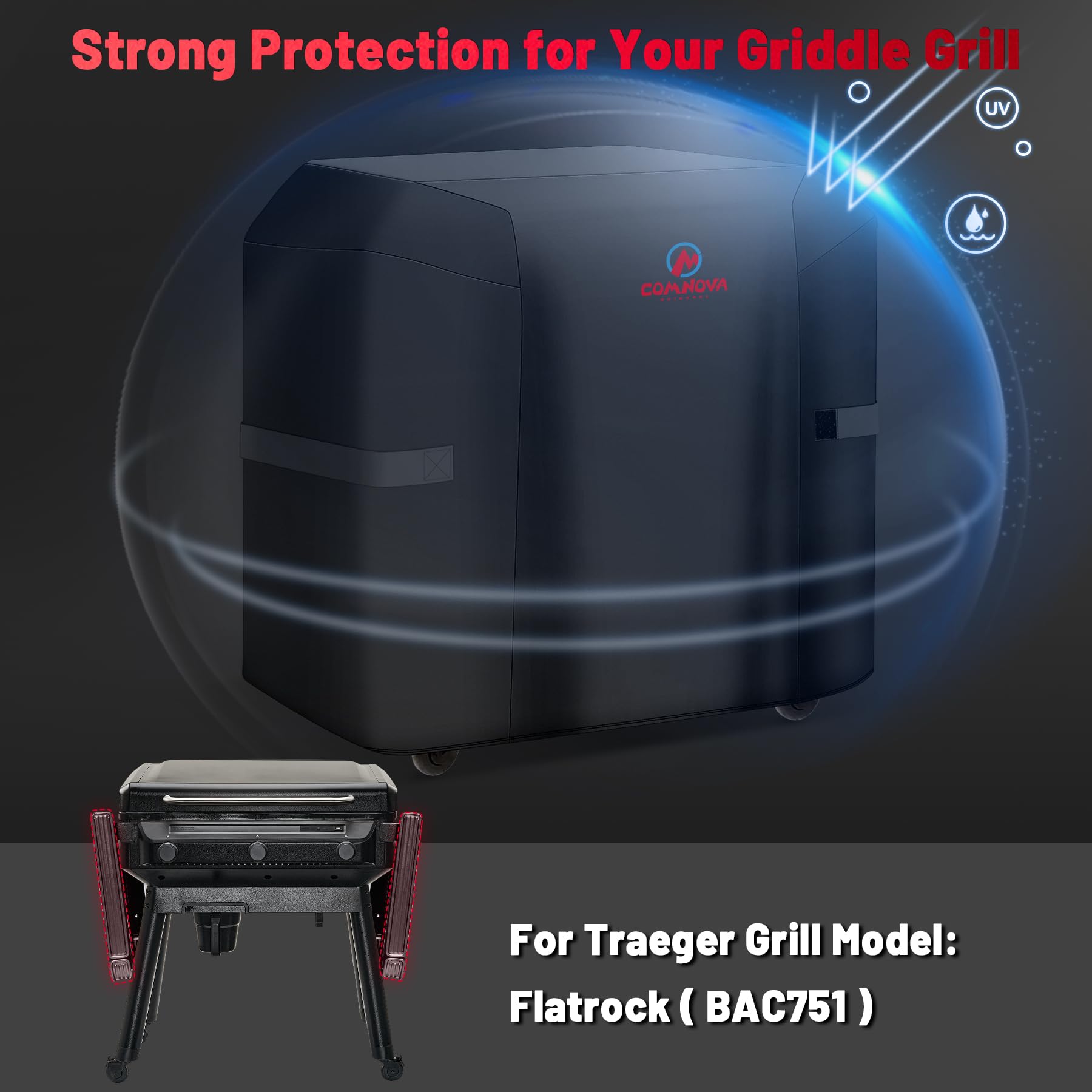 M COMNOVA Grill Cover on Traeger Flatrock grill