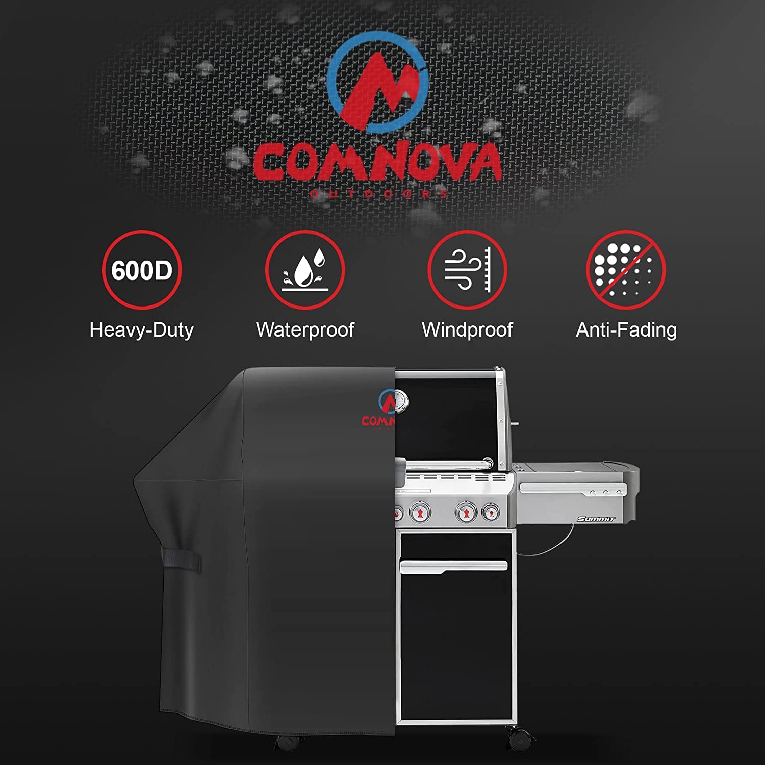 M COMNOVA OUTDOORS Grill Cover 82 Inch with adjustable velcro