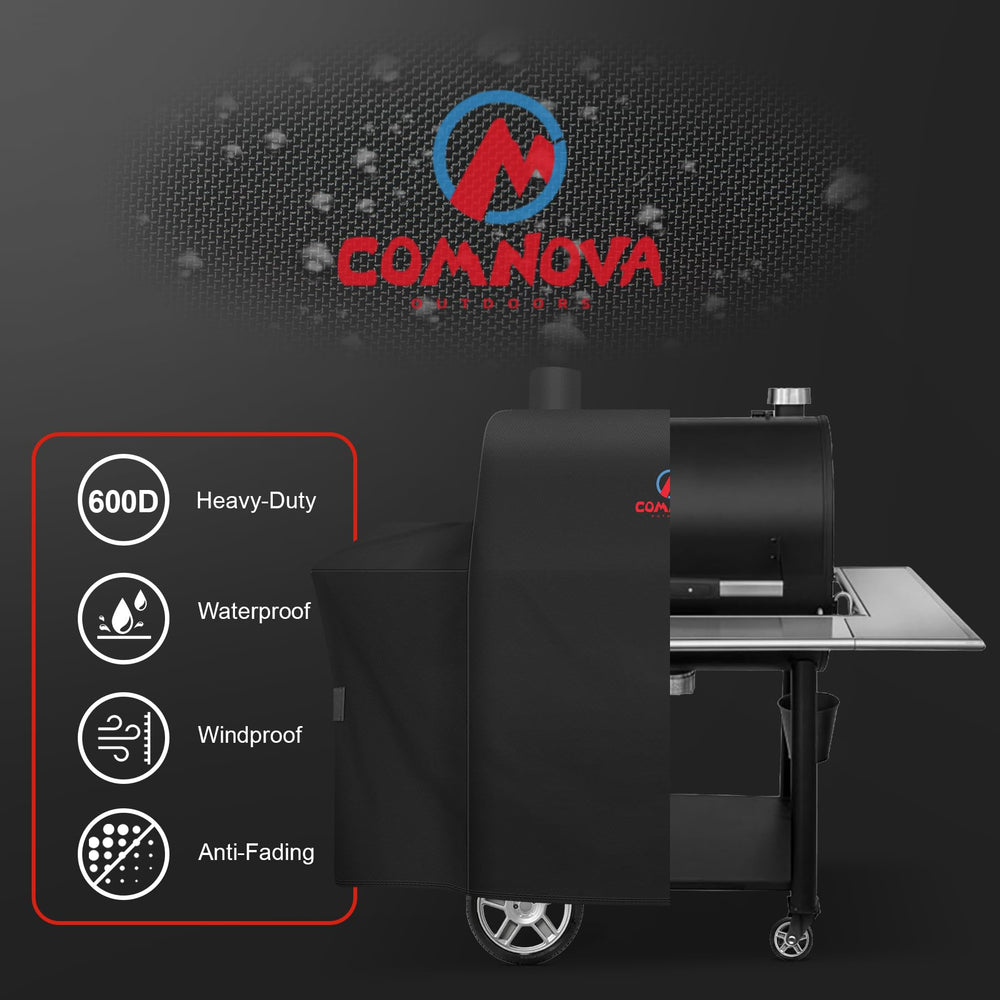 M COMNOVA OUTDOORS grill cover for Oklahoma Joe's Rider 900 side view