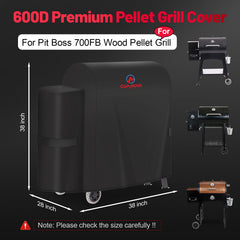 M COMNOVA OUTDOORS Grill Cover side view showing adjustable Velcro
