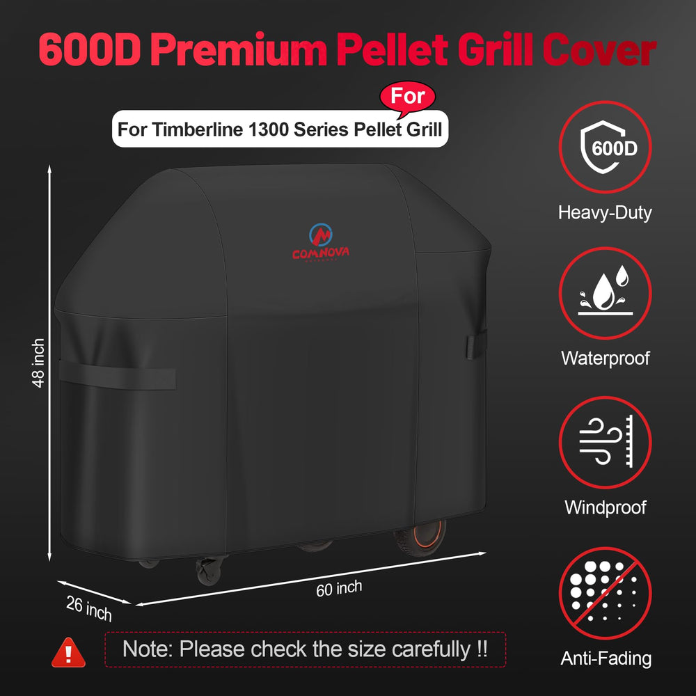 M COMNOVA OUTDOORS Smoker Cover for Traeger Timberline 1300 side view