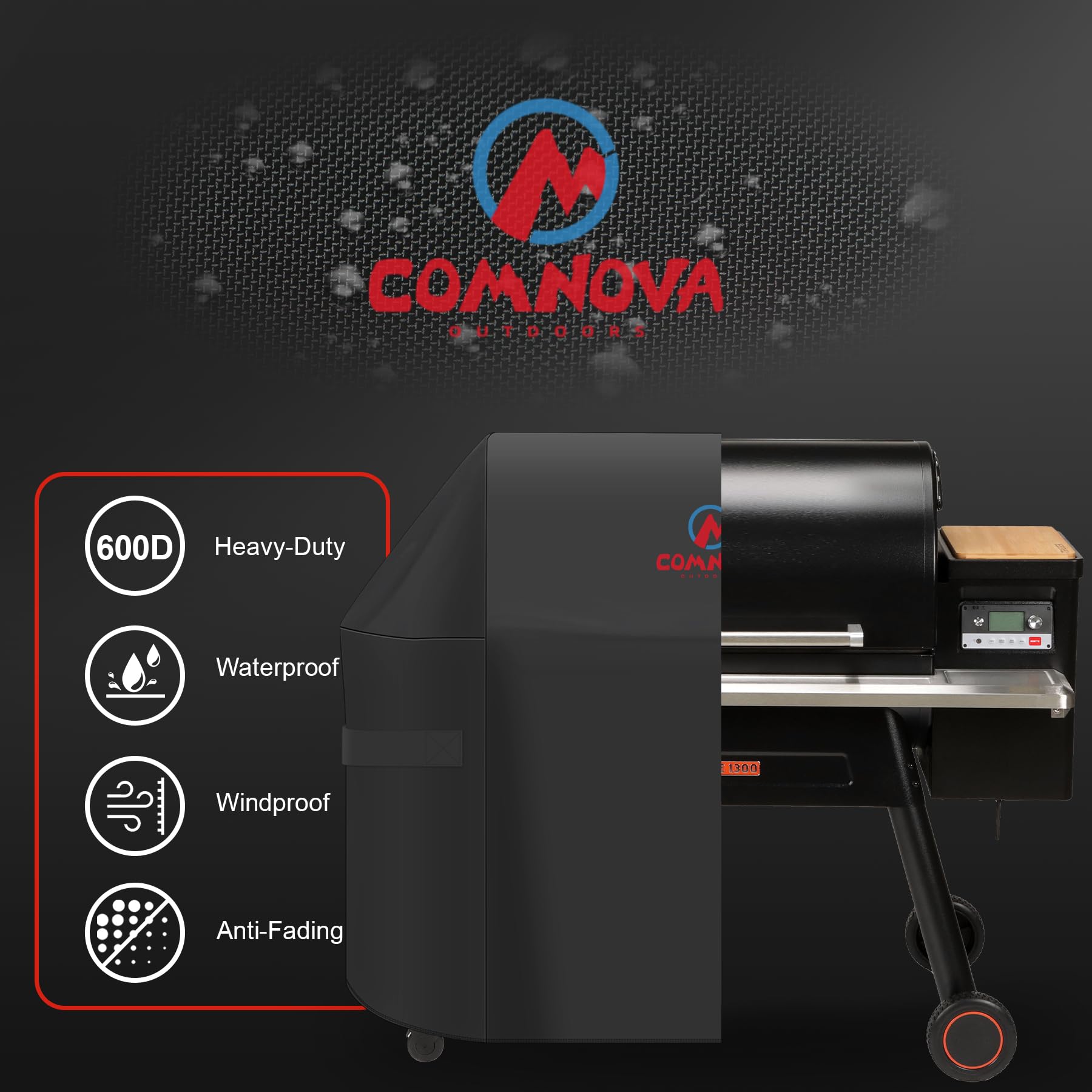 M COMNOVA OUTDOORS Smoker Cover for Traeger Timberline 1300 with adjustable Velcro