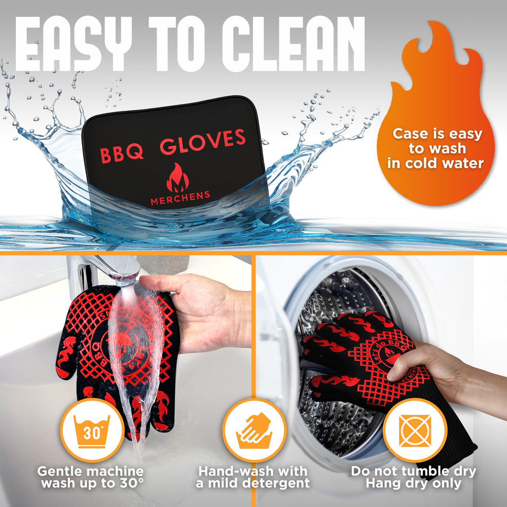 M MERCHENS BBQ Gloves being washed in a sink