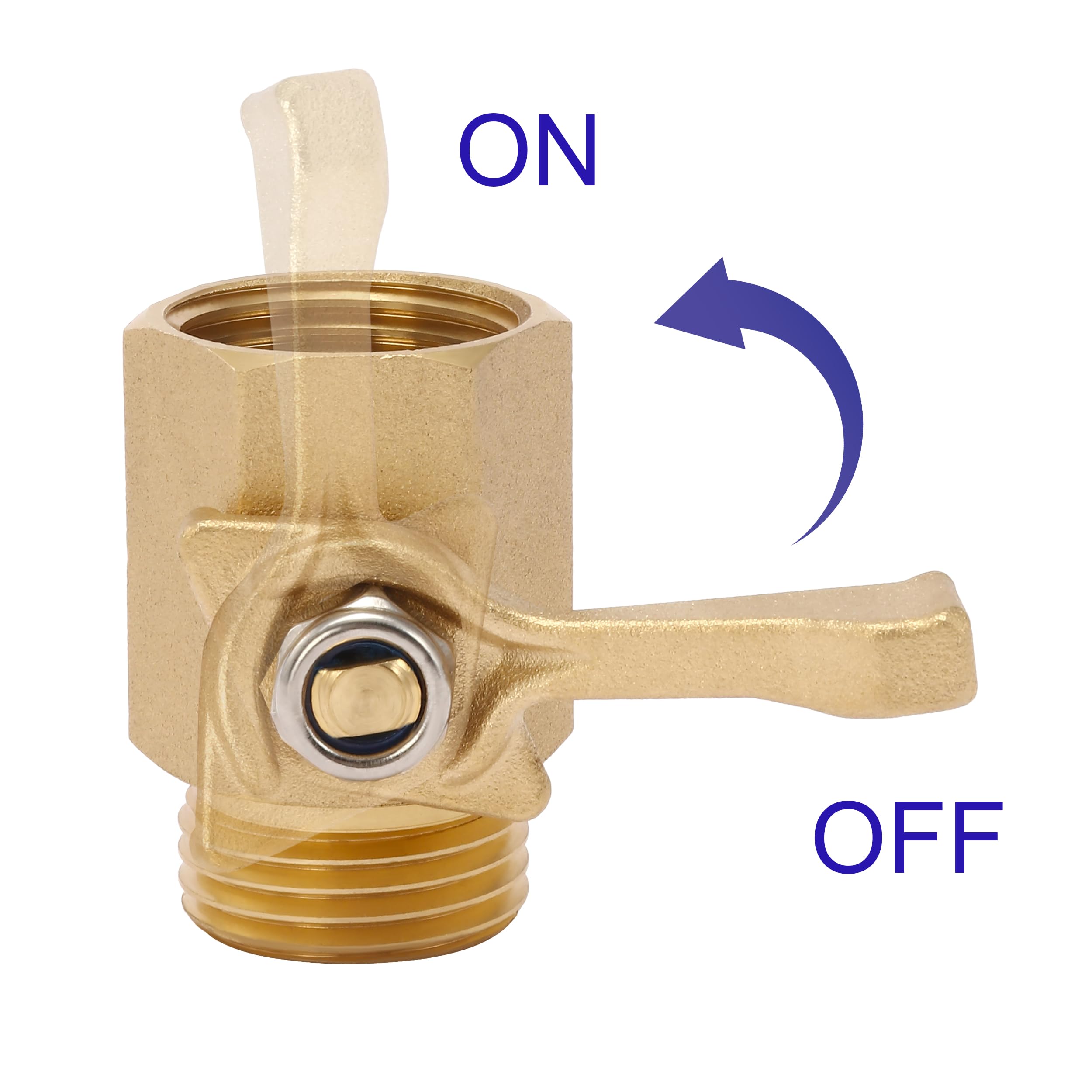 M MINGLE Brass Garden Hose Shut Off Valve installed on hose