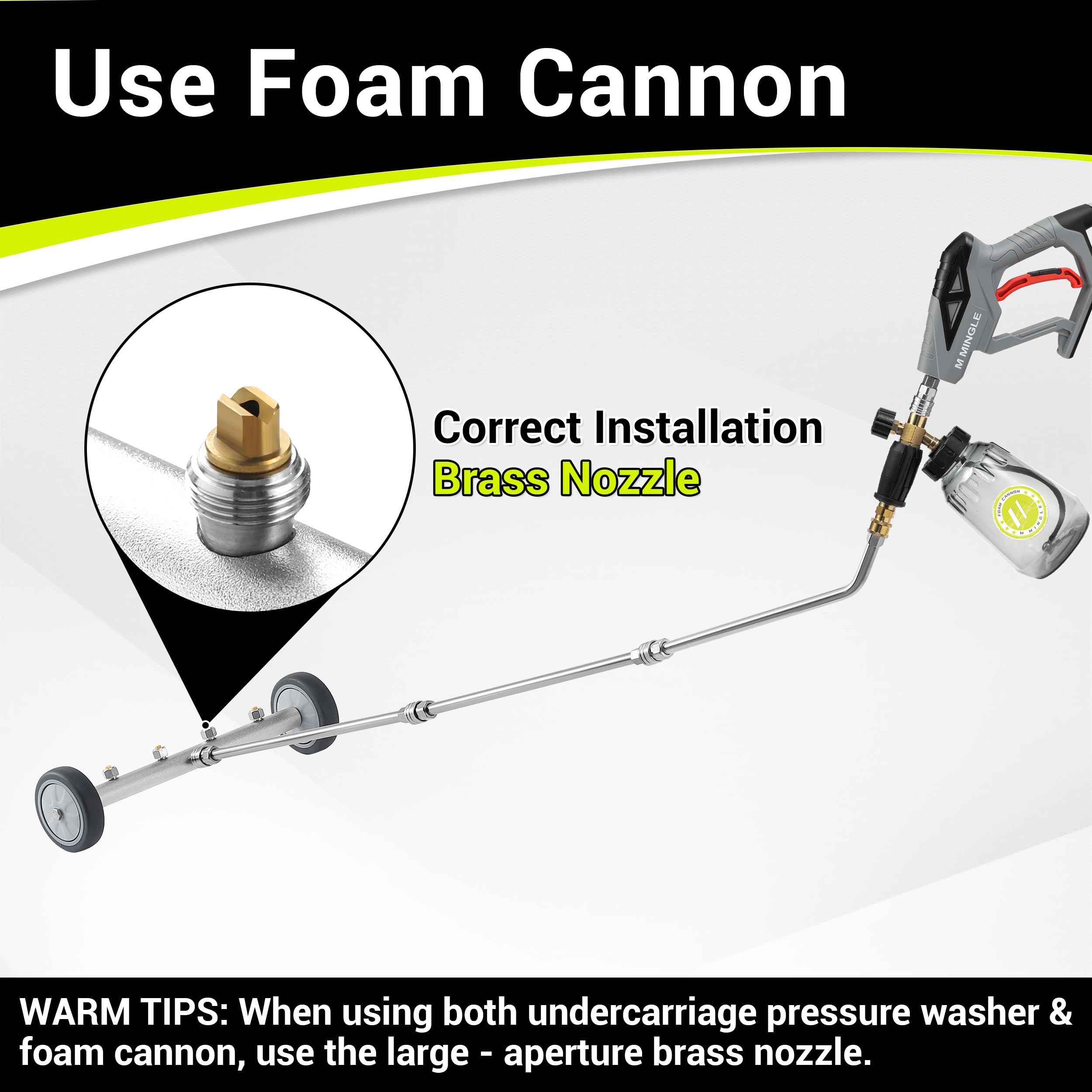 M MINGLE Foam Cannon included with undercarriage attachment