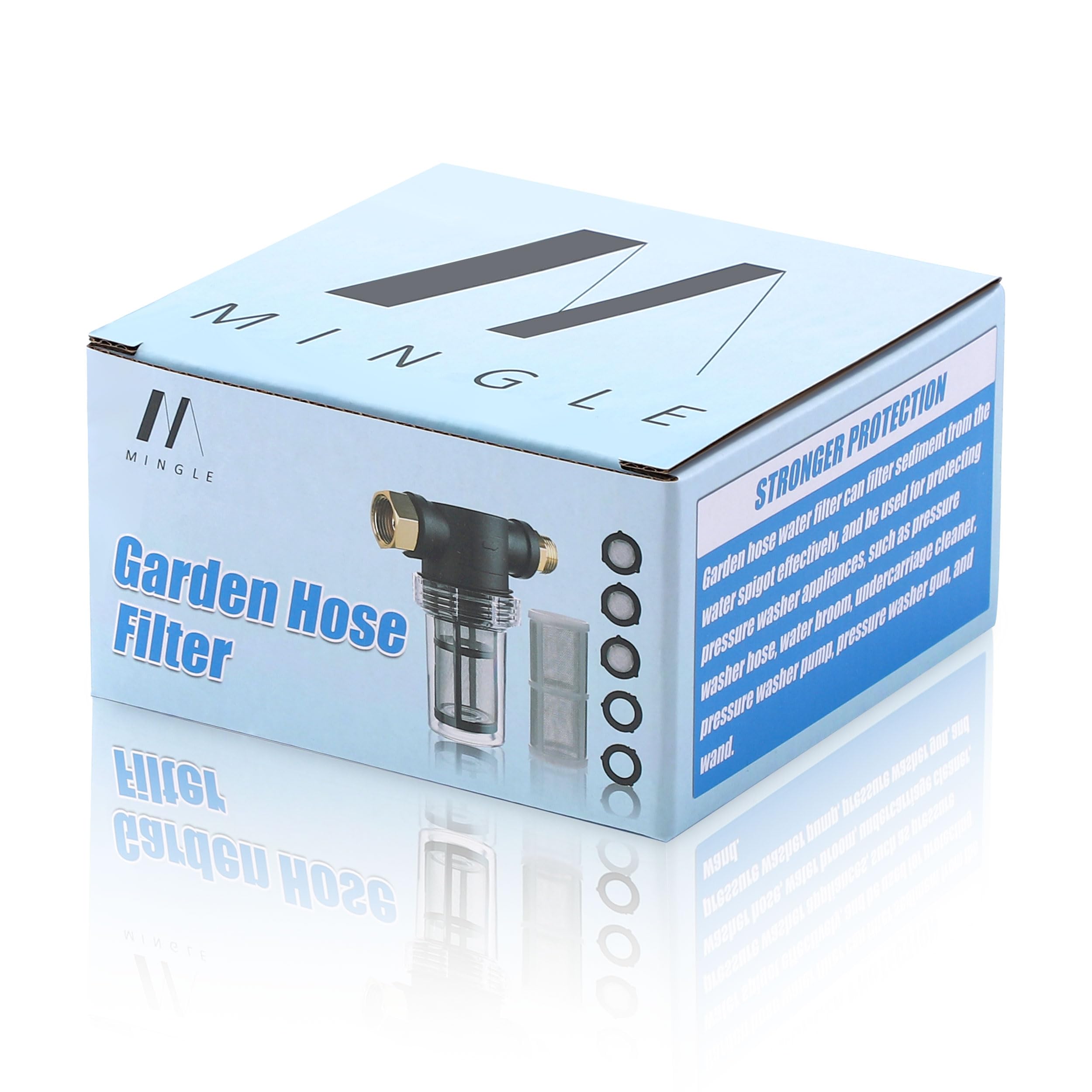M MINGLE Garden Hose Filter with stainless steel finish
