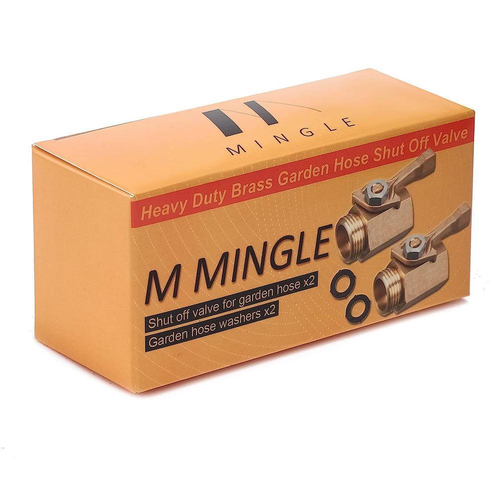M MINGLE Heavy Duty Brass Shut Off Valve packaging