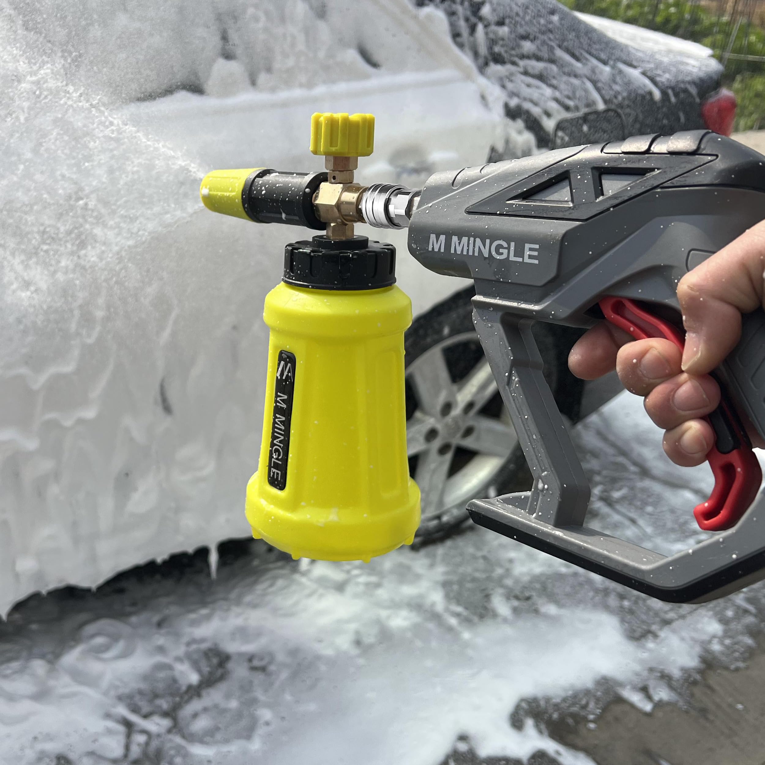 M MINGLE High Pressure Washer Gun Snow Foam Lance in packaging