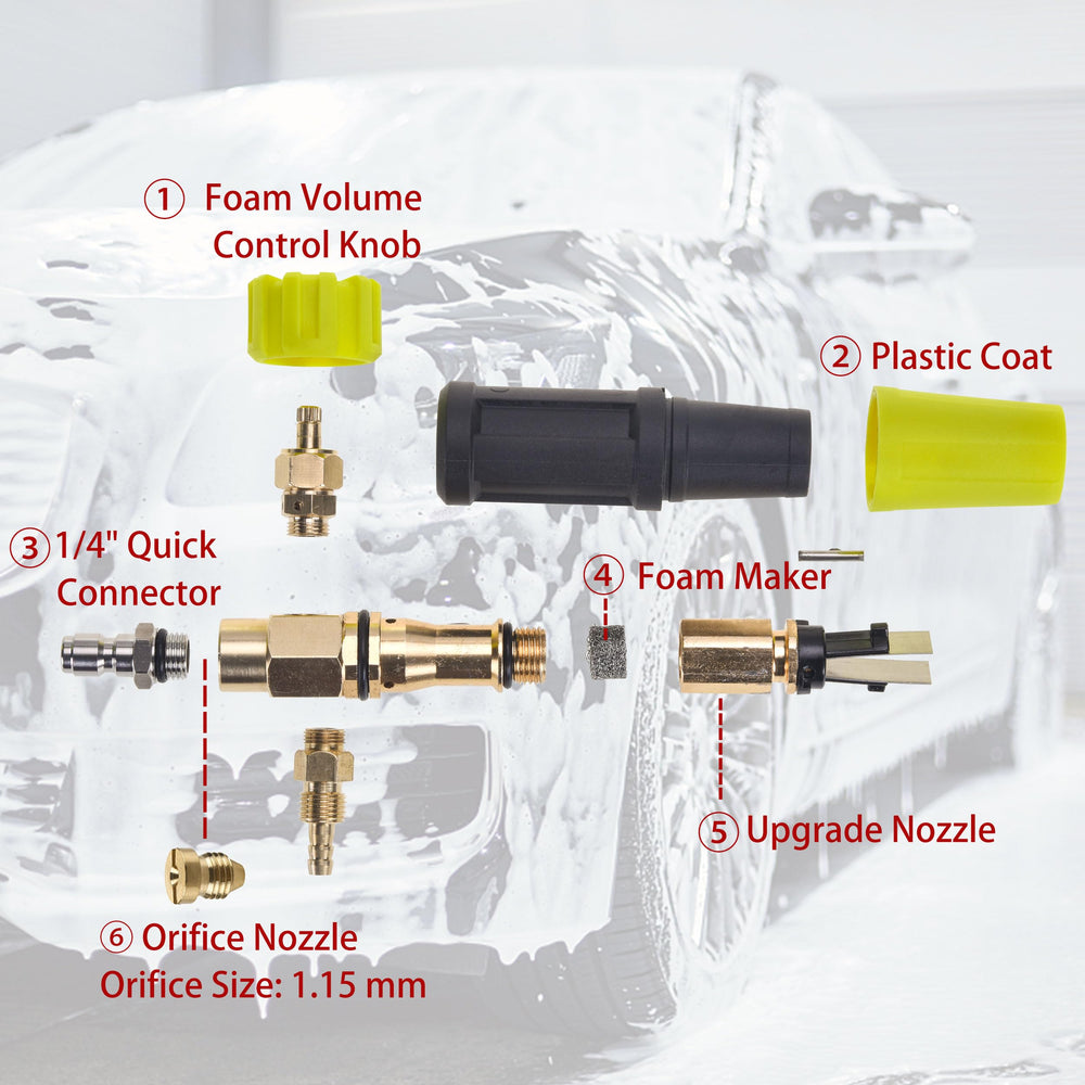 M MINGLE High Pressure Washer Gun Snow Foam Lance in use on car