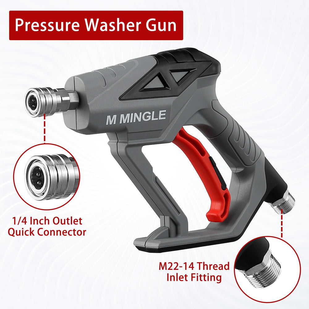 M MINGLE High Pressure Washer Gun Snow Foam Lance with 1L container