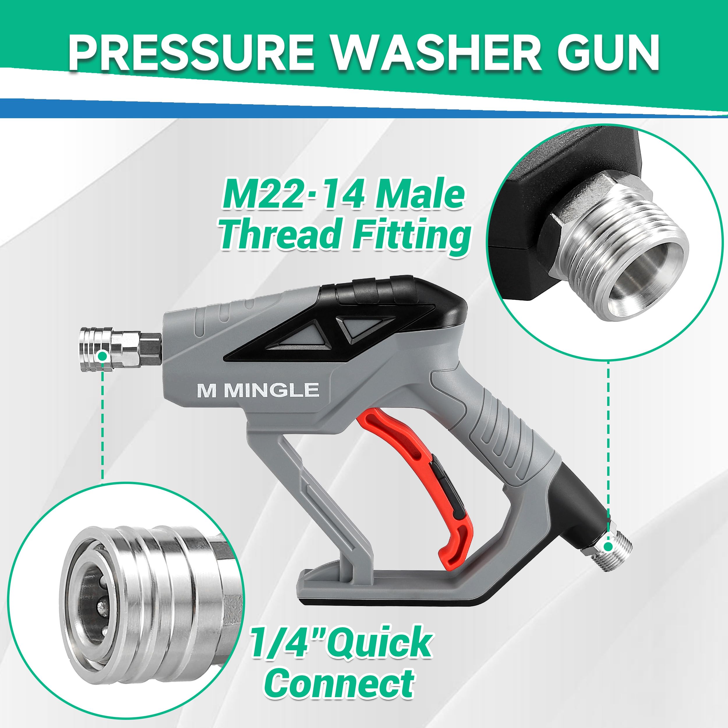M MINGLE Pressure Washer Gun parts and accessories layout
