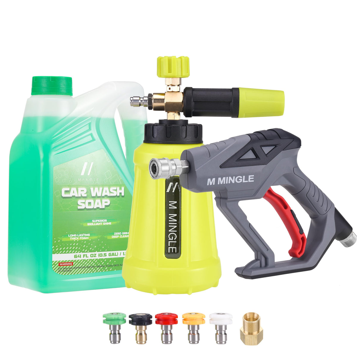 M MINGLE Pressure Washer Gun with Foam Cannon front view