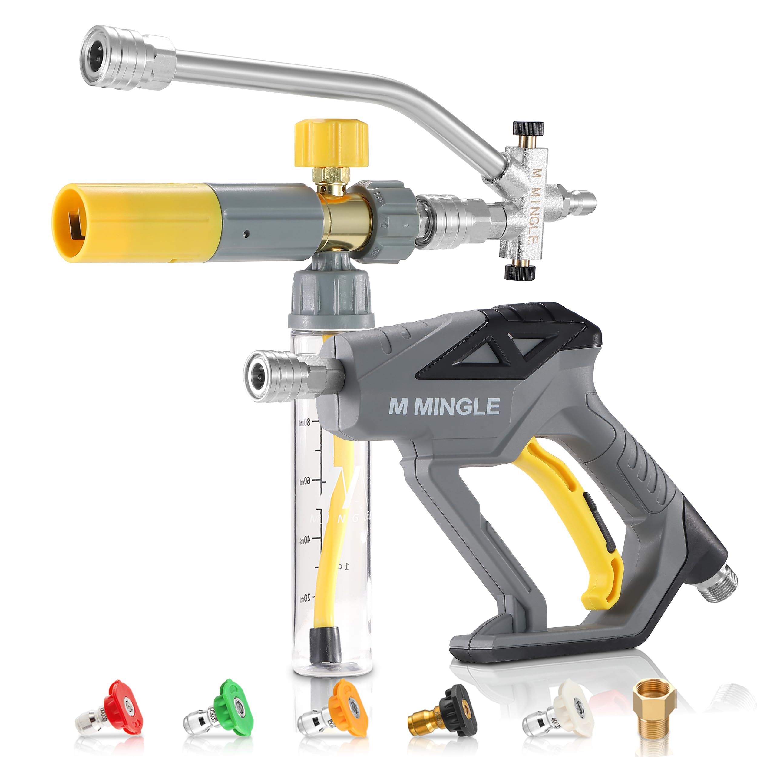M MINGLE Pressure Washer Gun with Foam Cannon front view