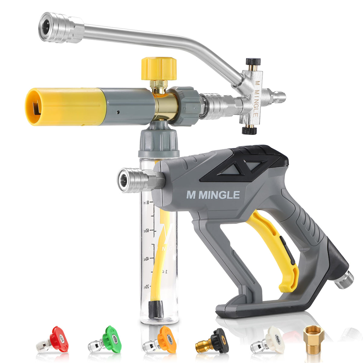 M MINGLE Pressure Washer Gun with Foam Cannon front view