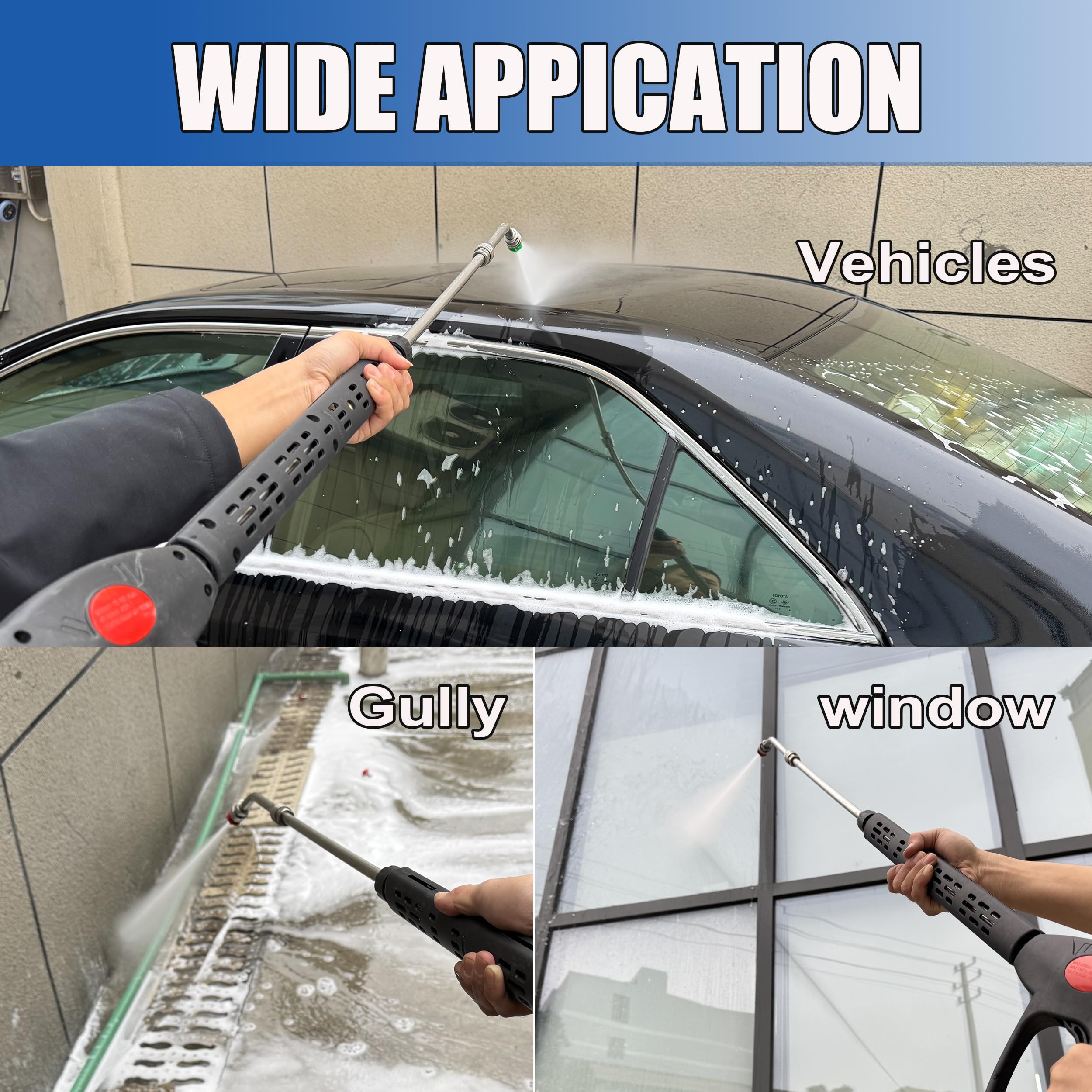 M MINGLE pressure washer gun with gutter tool