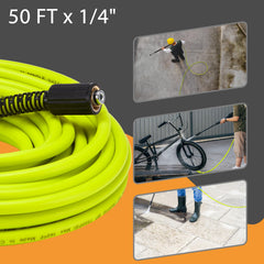 M MINGLE Pressure Washer Hose 50 FT showing the rubber material