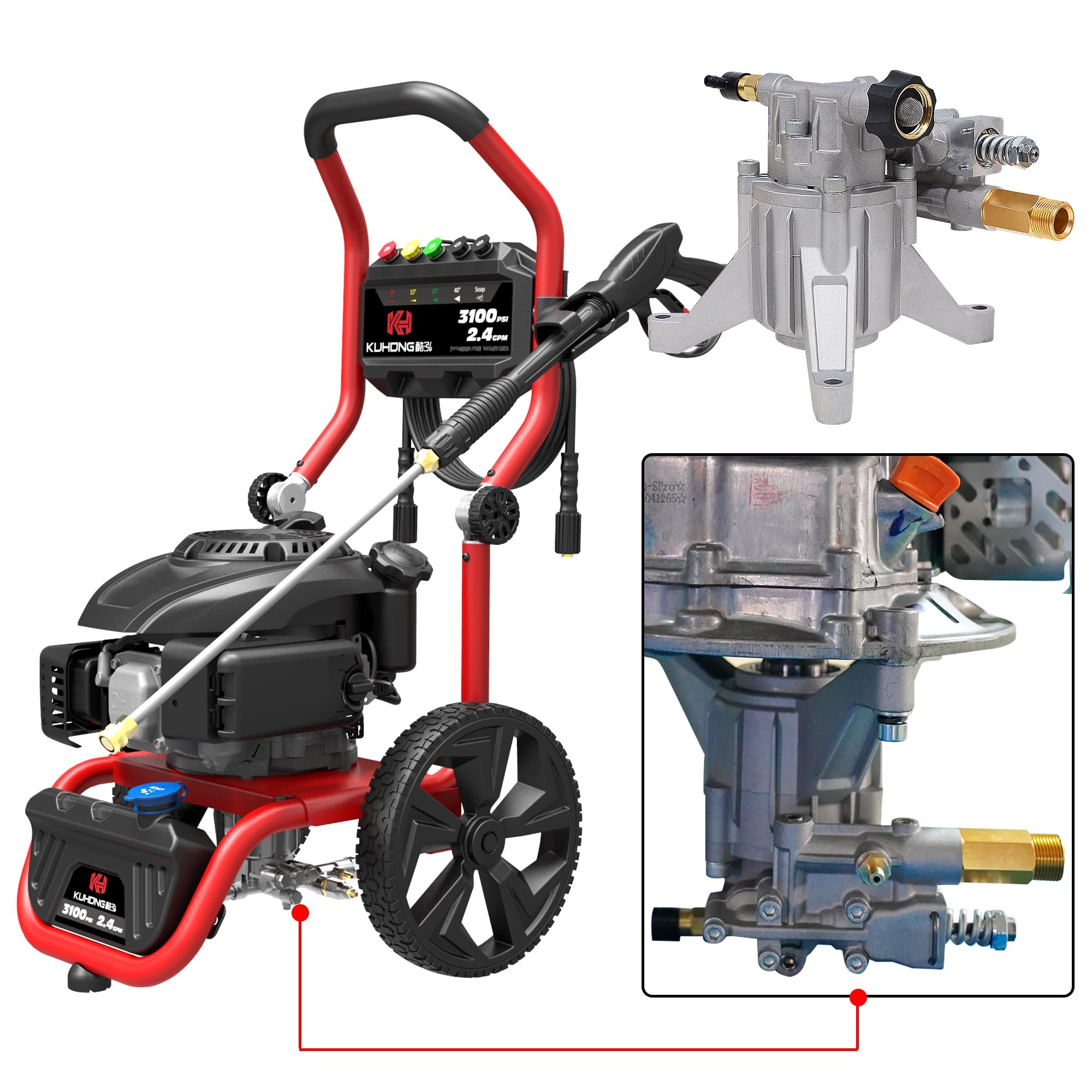 M22 high-pressure hose outlet on Biswing Pressure Washer Pump