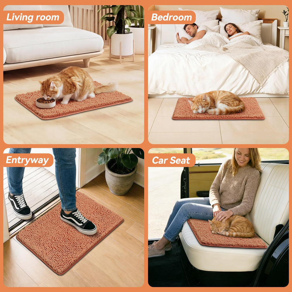 Machine washable Bcoimo Cat Door Mat being cleaned