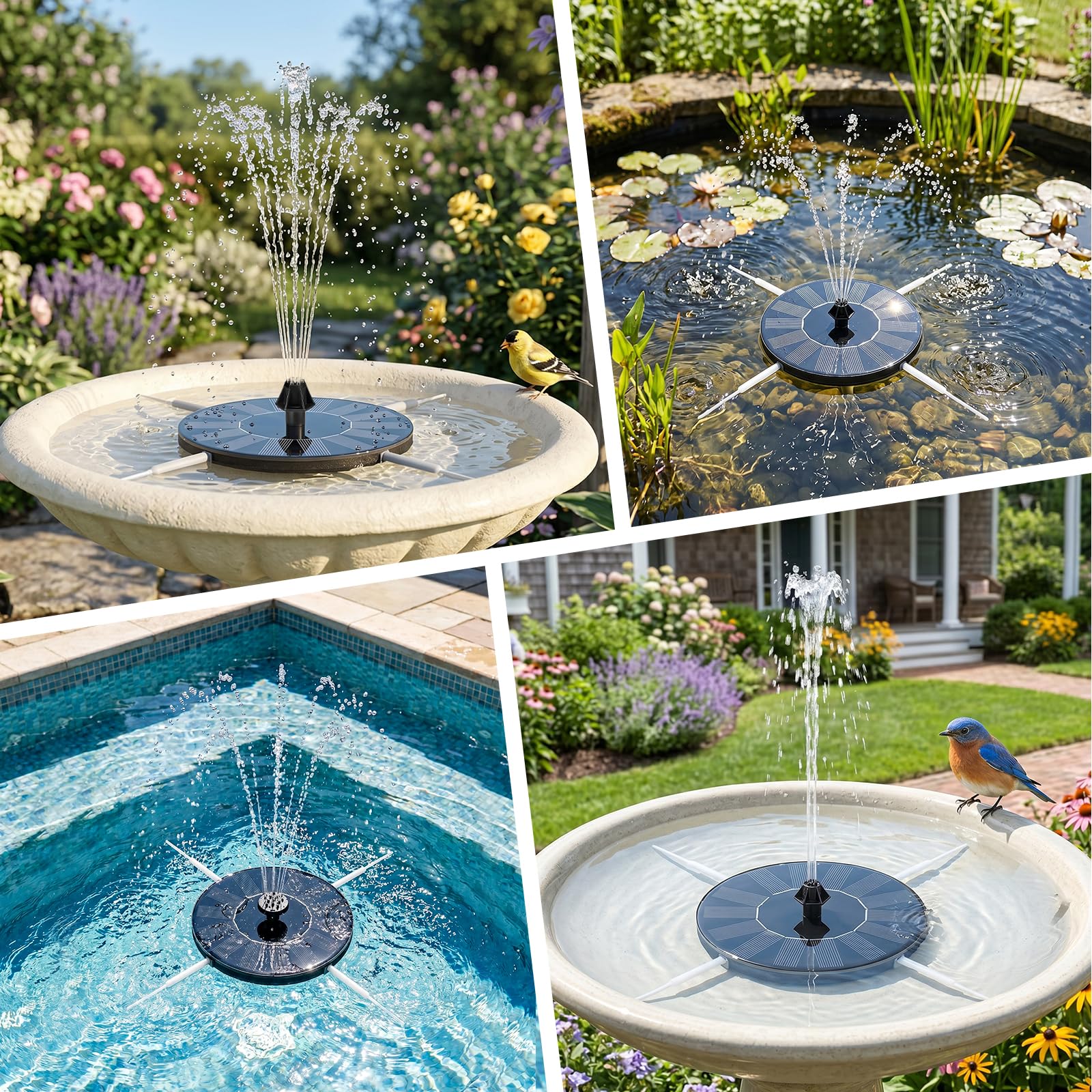 Mademax Solar Fountain components laid out