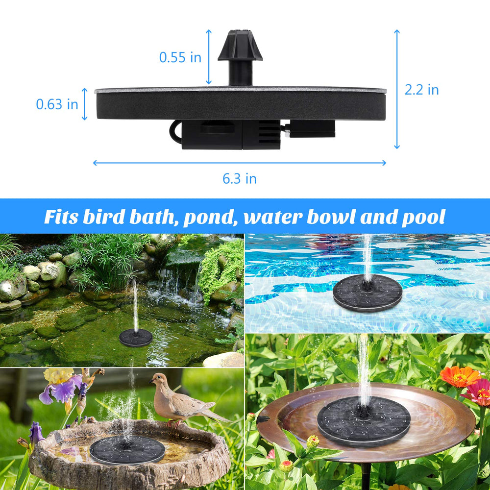 Mademax Solar Fountain Pump displayed with retainer system