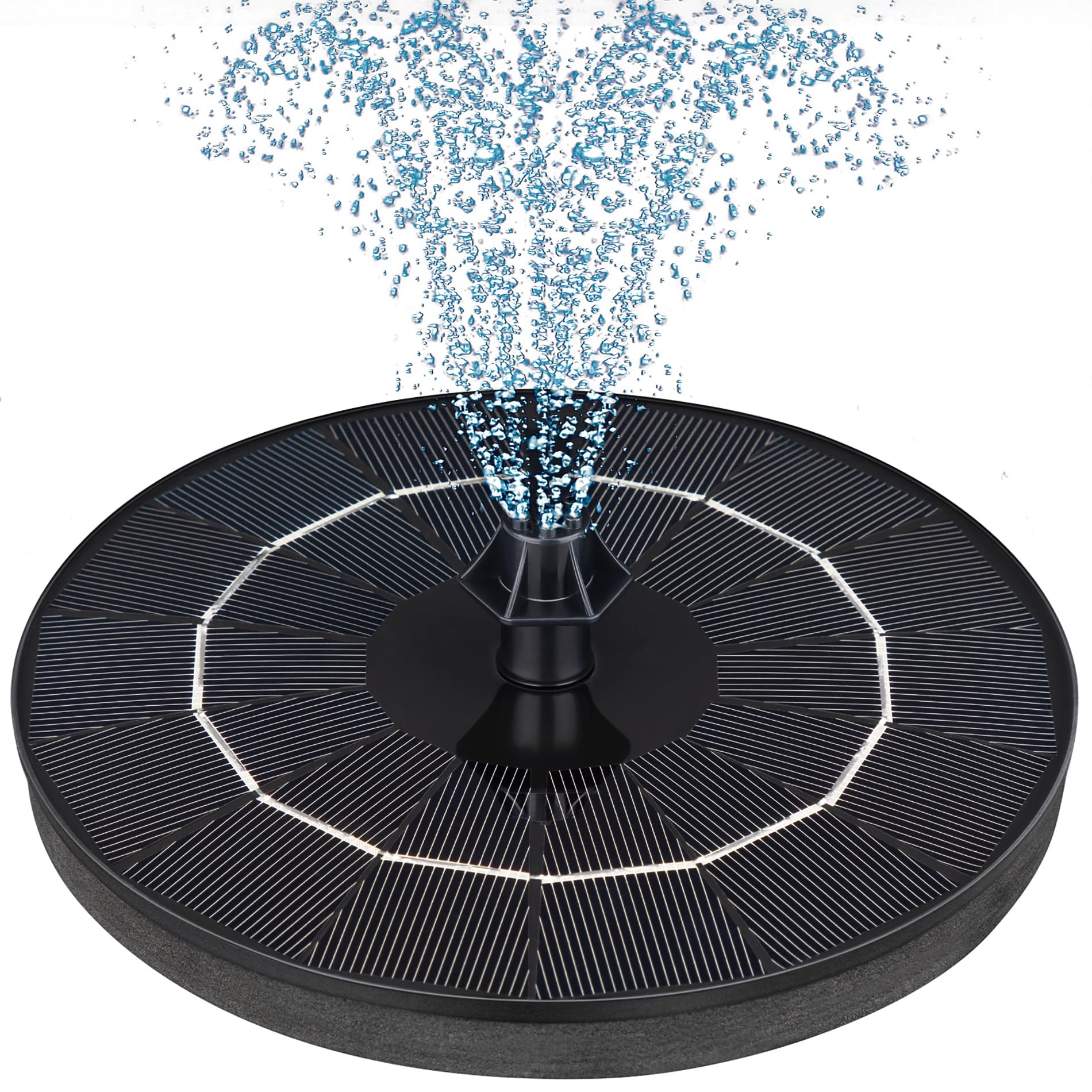 Mademax Solar Fountain Pump front view with solar panel