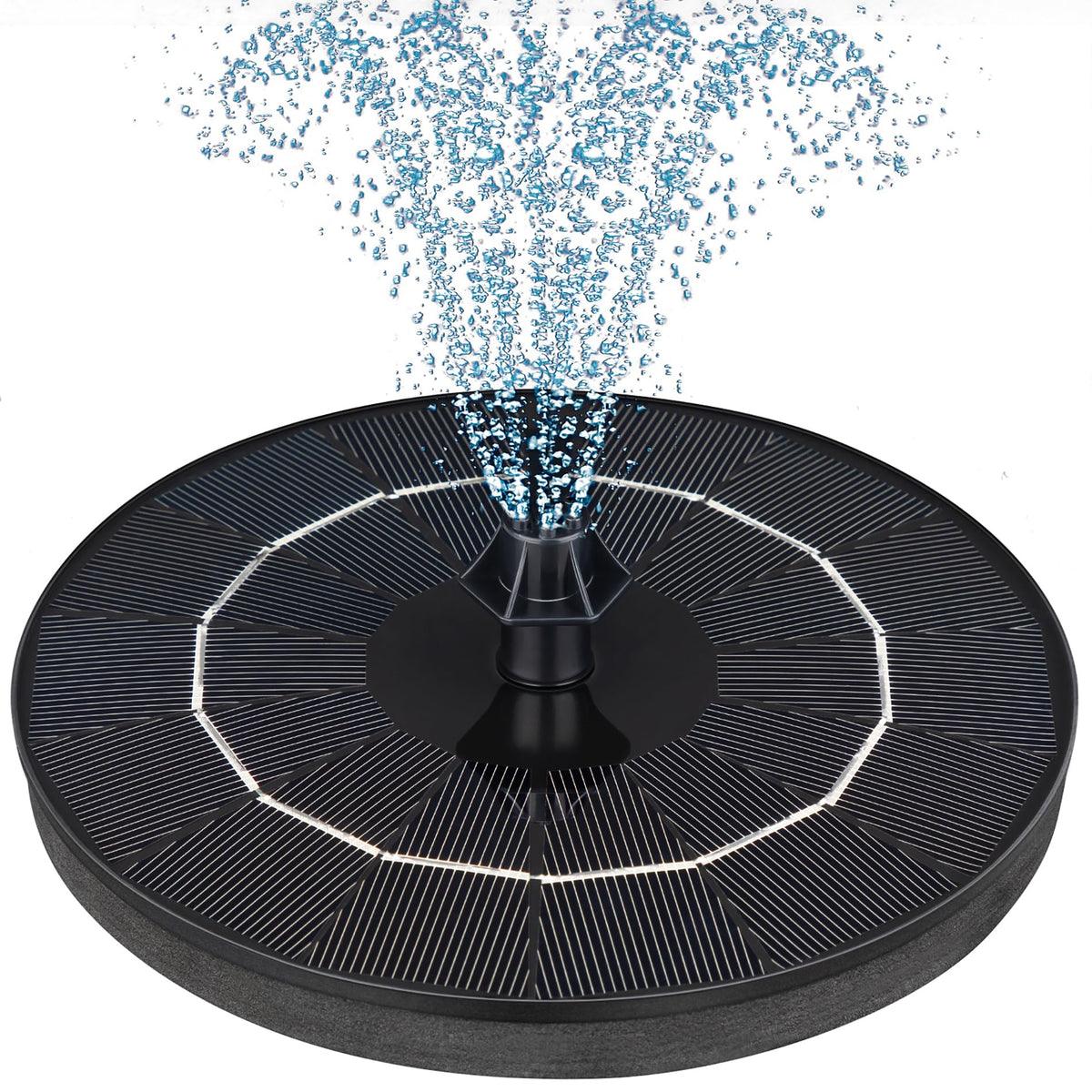 Mademax Solar Fountain Pump front view with solar panel