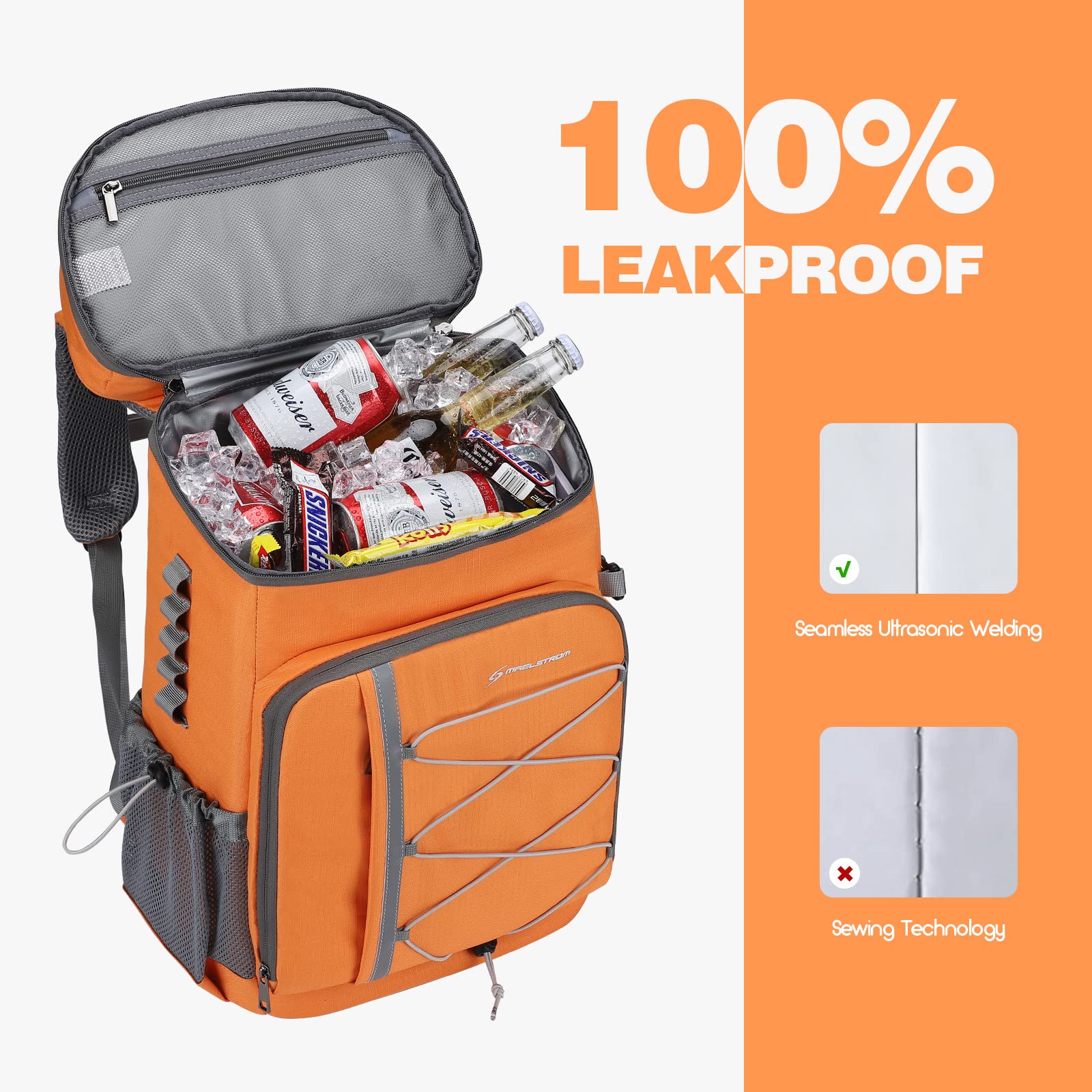 Maelstrom Cooler Backpack with bottle opener attached