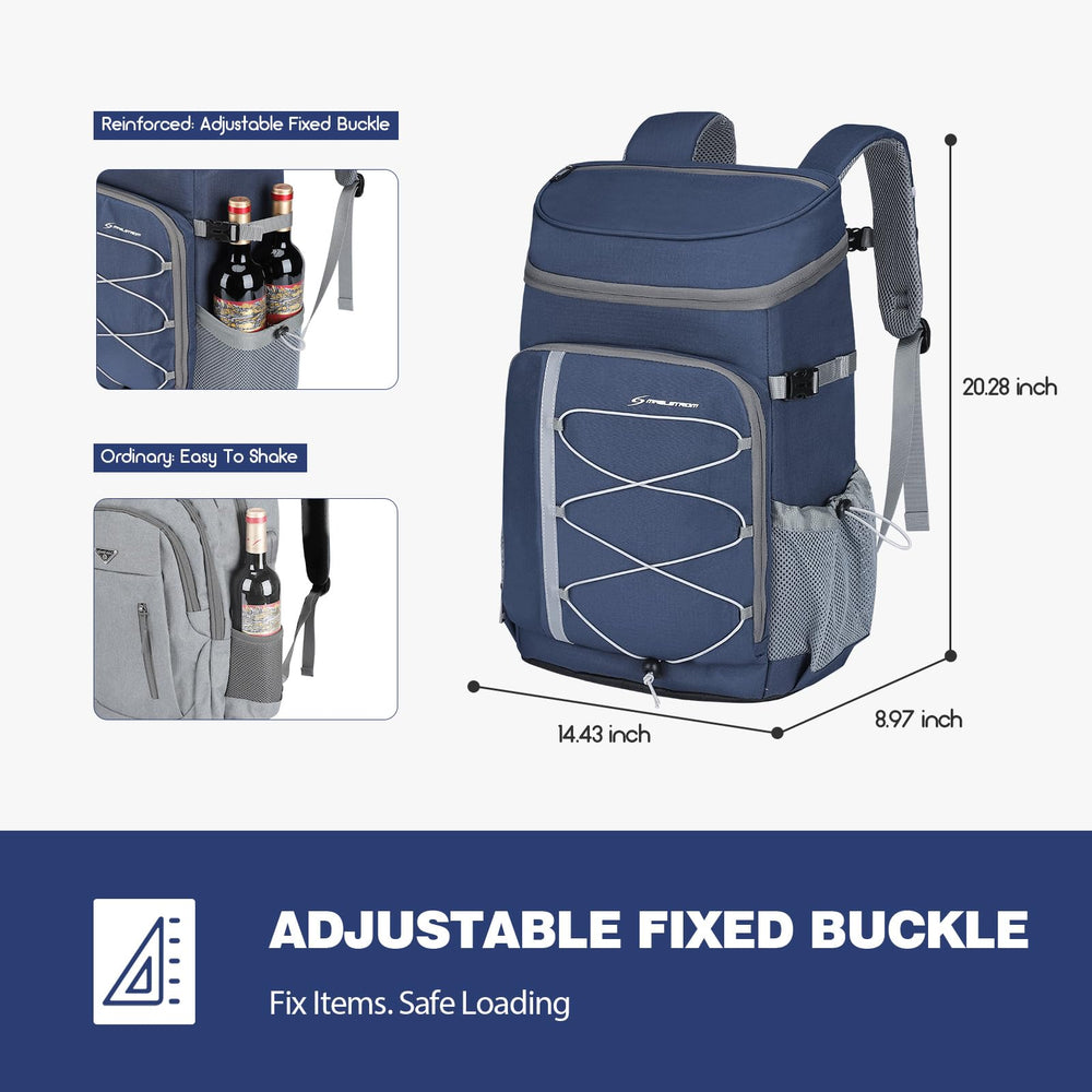 Maelstrom cooler backpack with stainless steel bottle opener