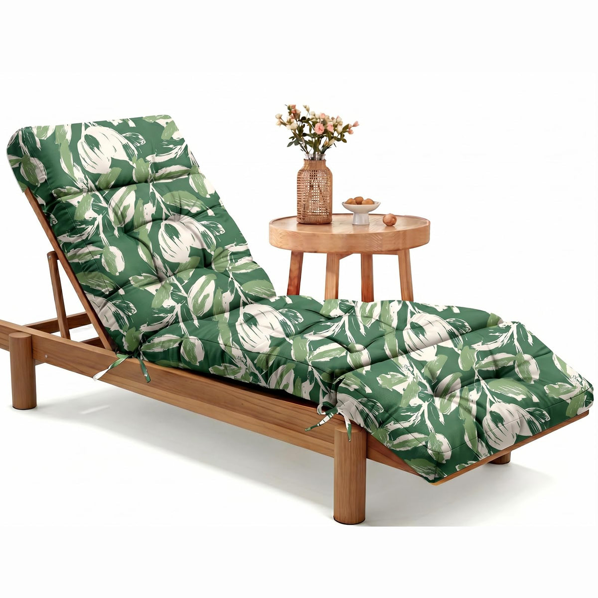 MAGIC ELEPHANT Chaise Lounge Cushion in Forest Green Tulip front view