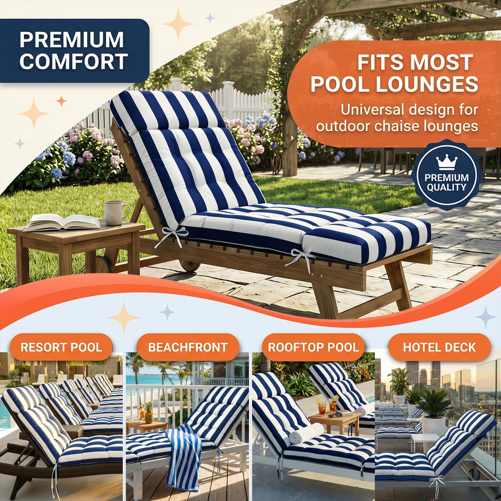 MAGIC ELEPHANT Chaise Lounge Cushion in outdoor setting