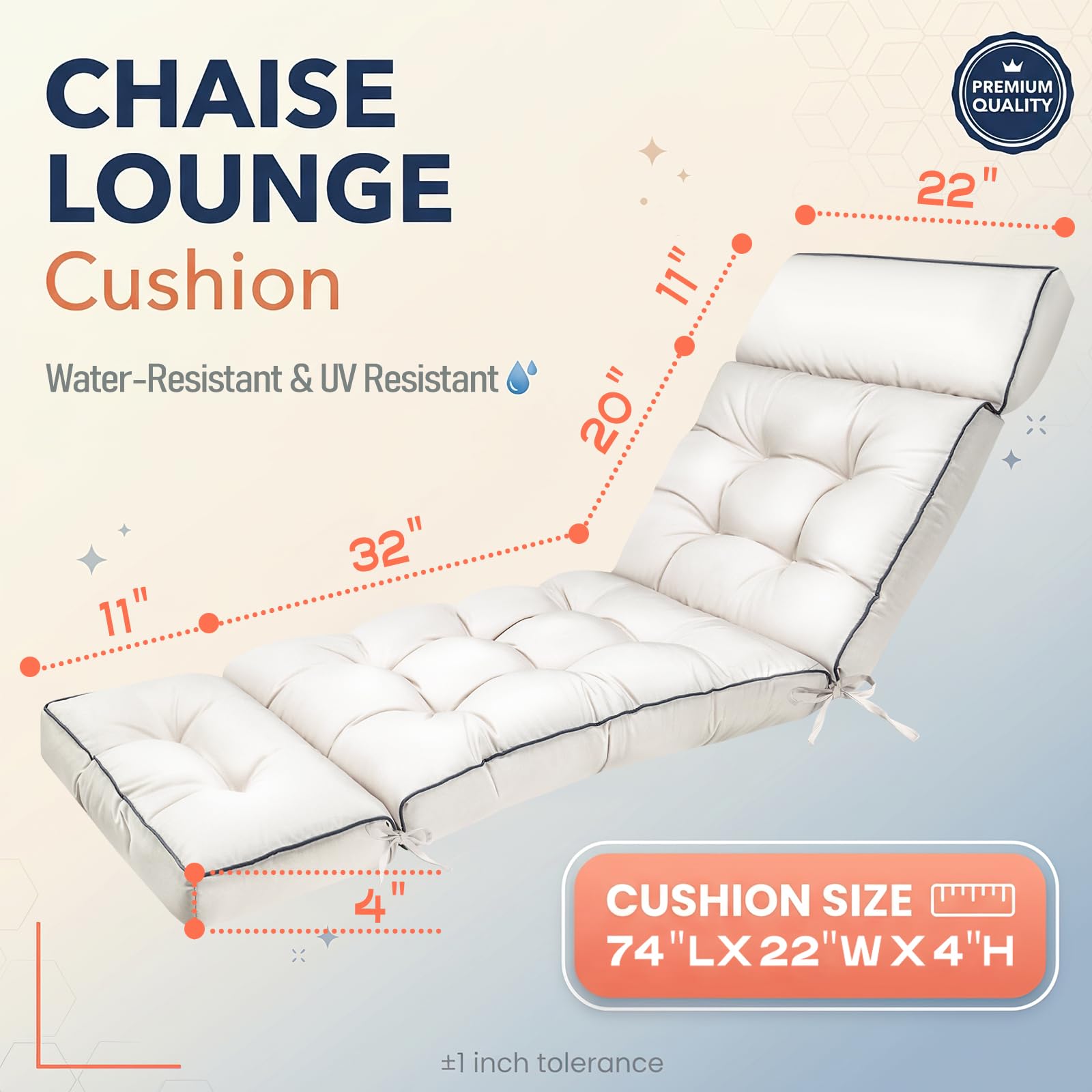 MAGIC ELEPHANT Chaise Lounge Cushion on patio chair