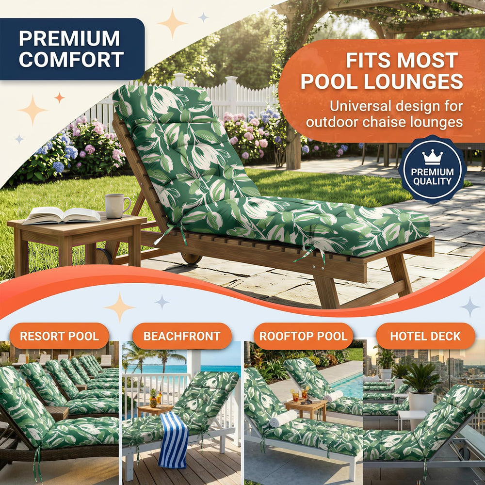 MAGIC ELEPHANT Chaise Lounge Cushion on patio furniture