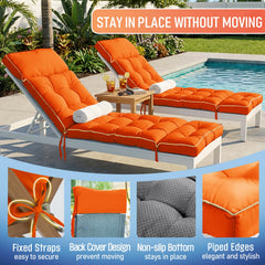 MAGIC ELEPHANT Chaise Lounge Cushion Orange on lounge chair