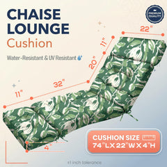 MAGIC ELEPHANT Chaise Lounge Cushion side view showing thickness