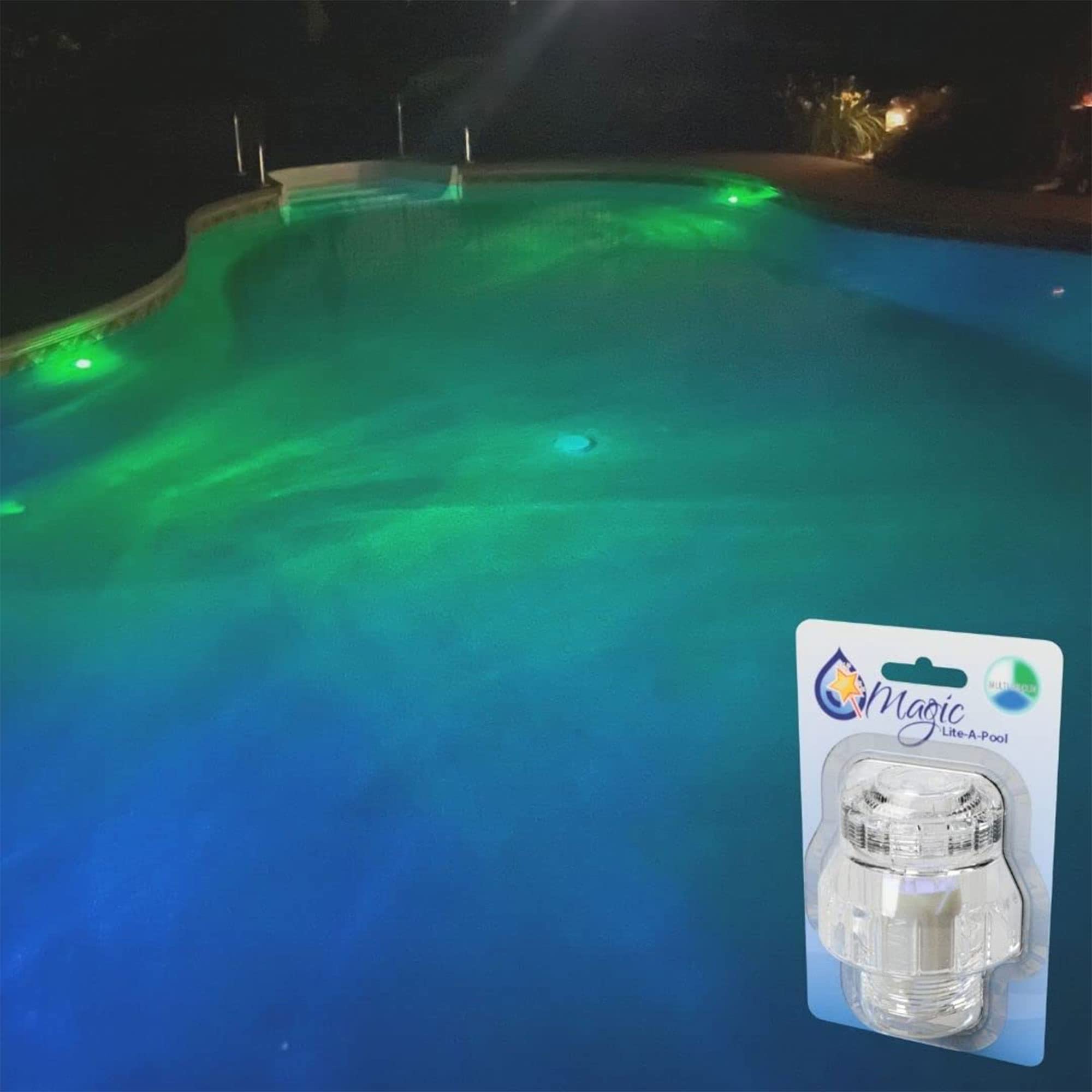 Magic Lite-A-Pool packaging with specifications