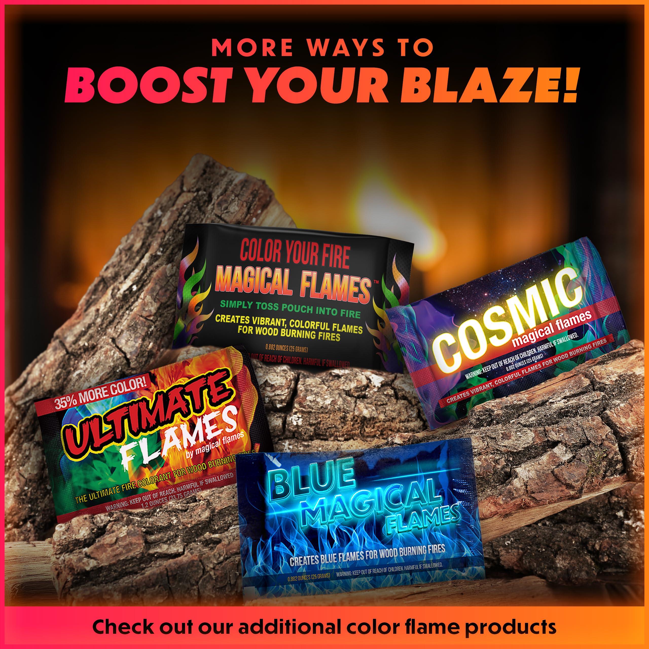 Magical Flames Fire Color Packets creating colourful flames