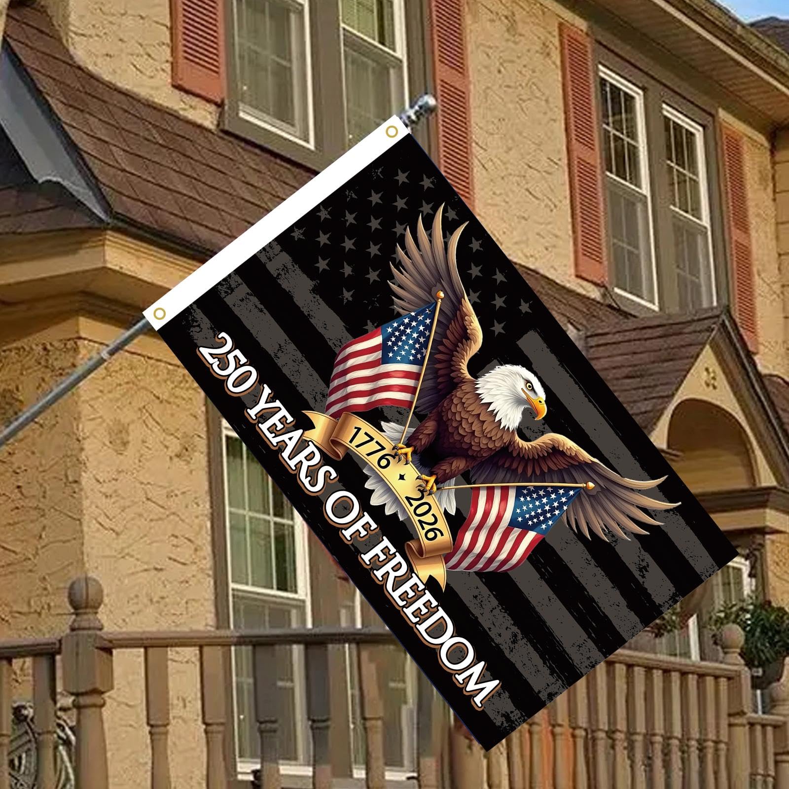 MAGJIUKE flag 3x5 ft size comparison on a porch