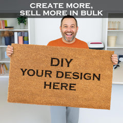 MAINEVENT blank doormat coir 30x17 inch in a porch setting