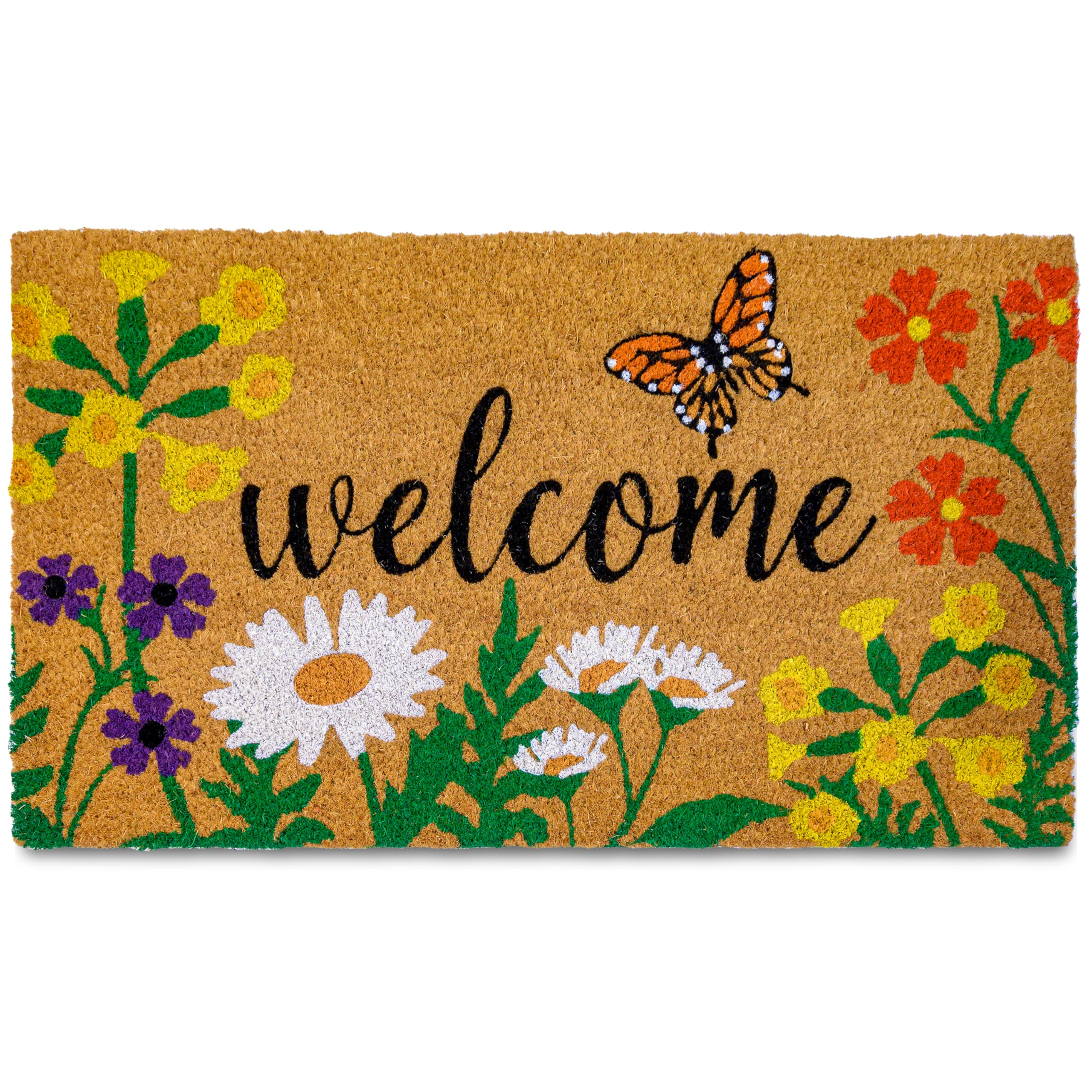 MAINEVENT Floral Doormat front view 30x17 inch